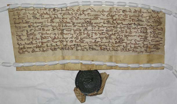 A medieval parchment in Brock's Special Collections and Archives
