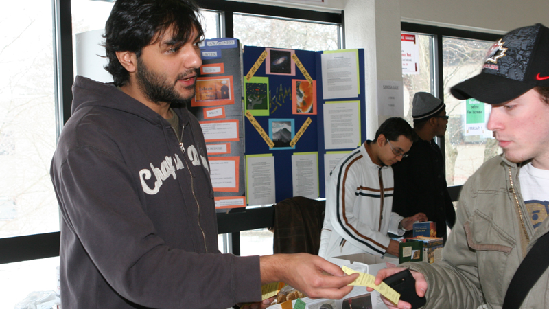 Faraz Siddiqui of the Brock Muslim Students' Association promotes this week's events