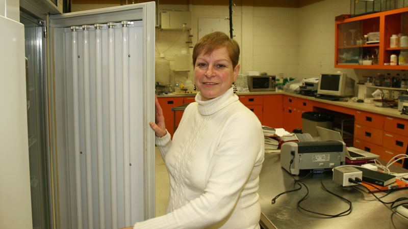 Liette Vasseur in her lab at Brock
