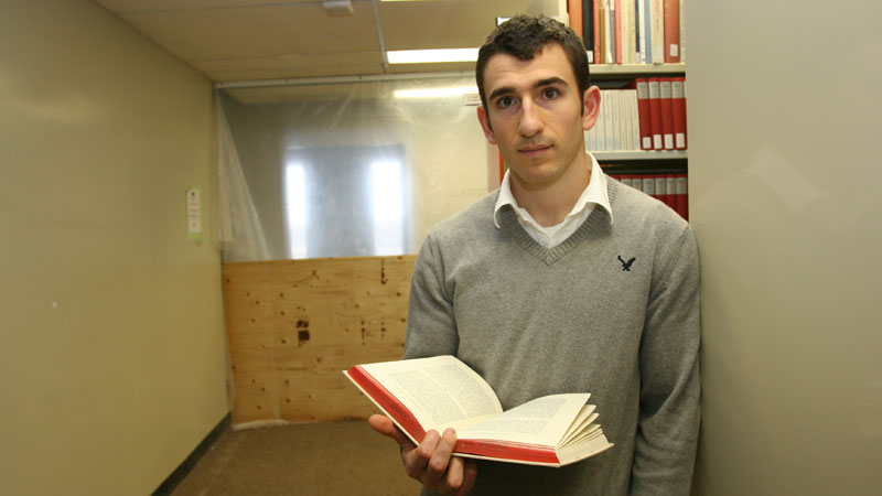 Ben Sylvester is looking forward to new Library space for graduate students.