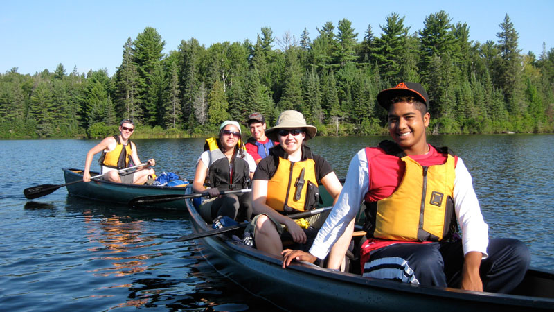 Students canoed in Algonquin Park as part of Brock BaseCamp.