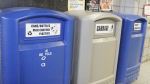 recycling bins at Brock