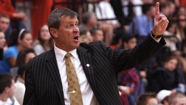 Murray on the court as head coach of the Brock Badgers Men's Basketball team.