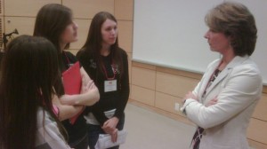 Naomi Nemeth speaks with students during Scientifically Yours