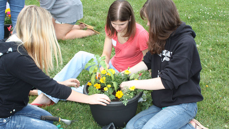 Students do community work at last year's LEAP program.