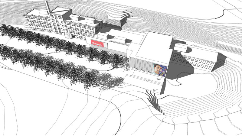 An architect's rendering depicts the downtown performing arts project.
