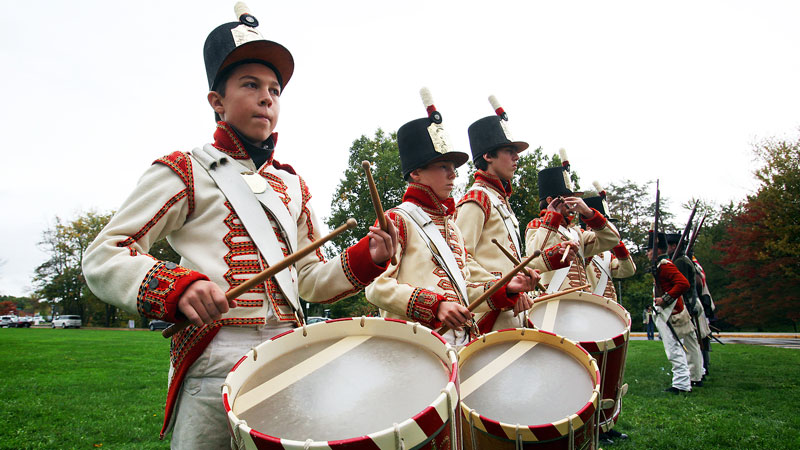 The sound of drums punctuated the flag lowering and commemoration of Maj.-Gen. Sir Isaac Brock.