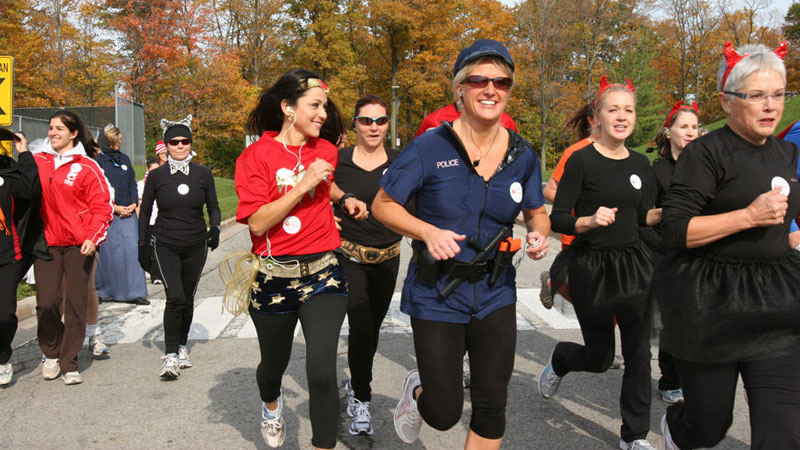 Participants ran five kilometres around campus during the Halloween 5k Fun Run/Walk.