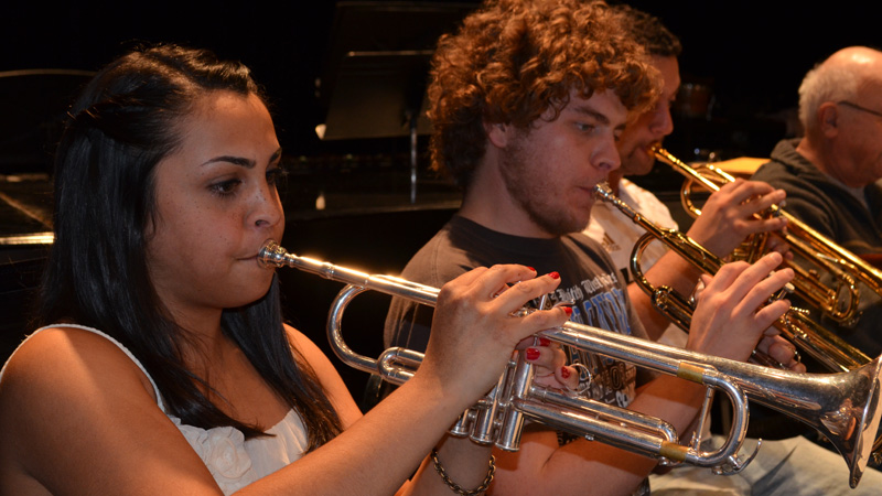 two members of the Brock University Wind Ensemble