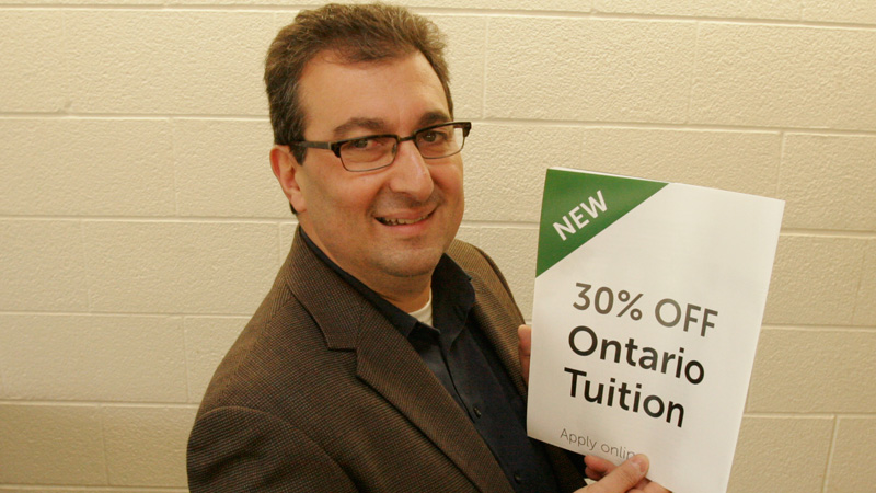 Rico Natale, director of Student Awards and Financial Aid, is encouraging students to see if they apply for 30 per cent off their tuition.