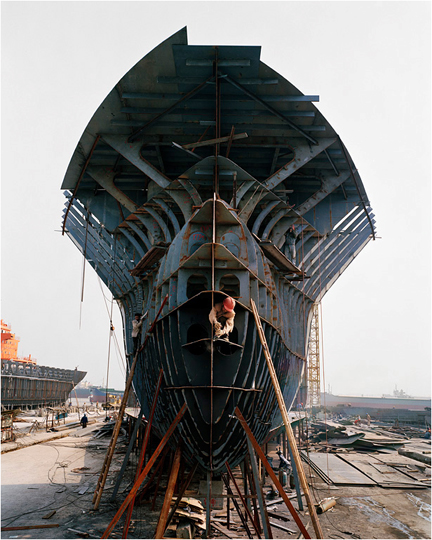 Burtynsky print “Shipyard #12, Qili Port, Zhejiang Province, 2005” (China)
