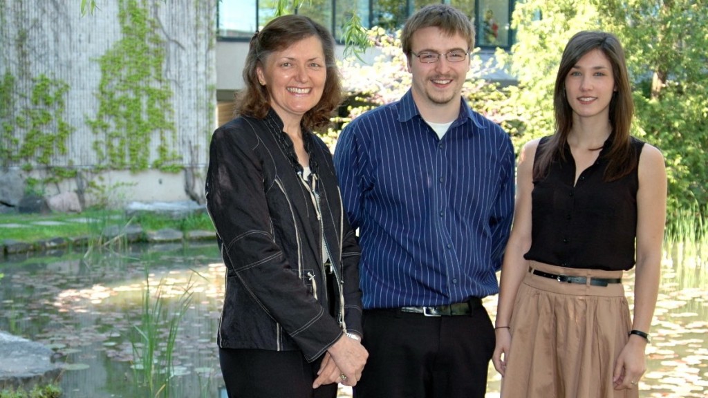 Graduate student award winners, from left, Irene Podolak, Drew Marquardt and Sierra Holtzheuser.
