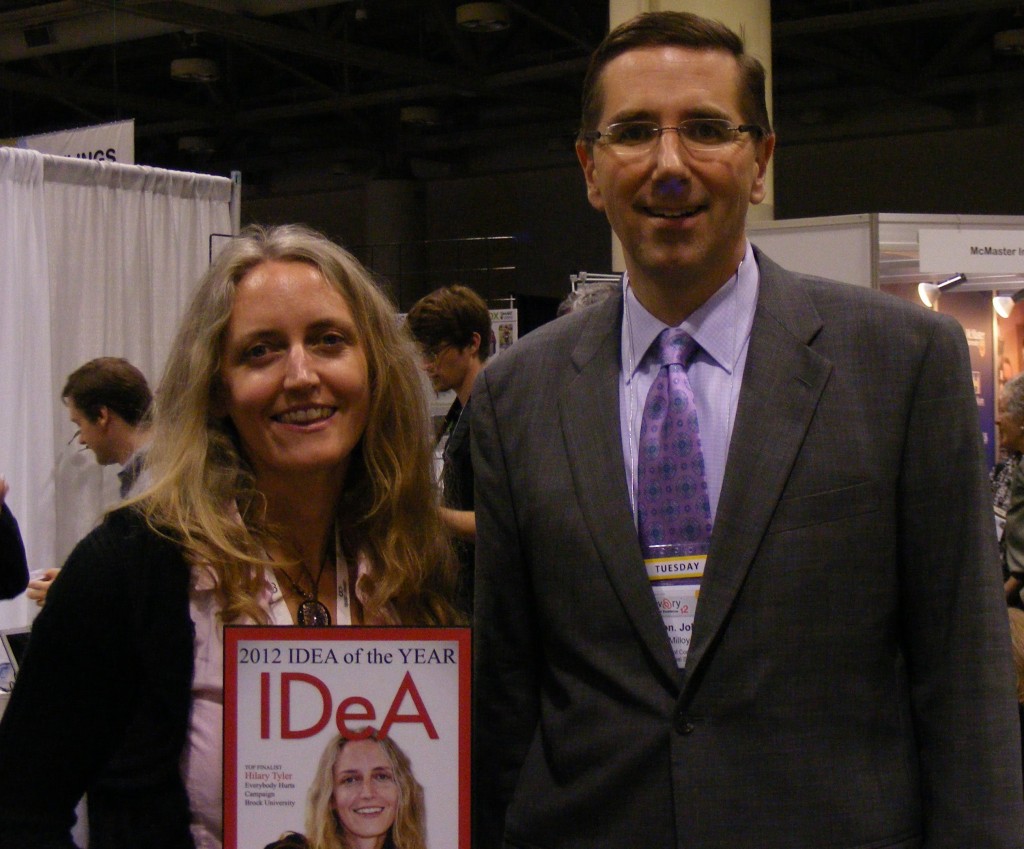 Hilary Tyler with Minister of John Milloy on May 15 at the OCE Discovery conference in Toronto 