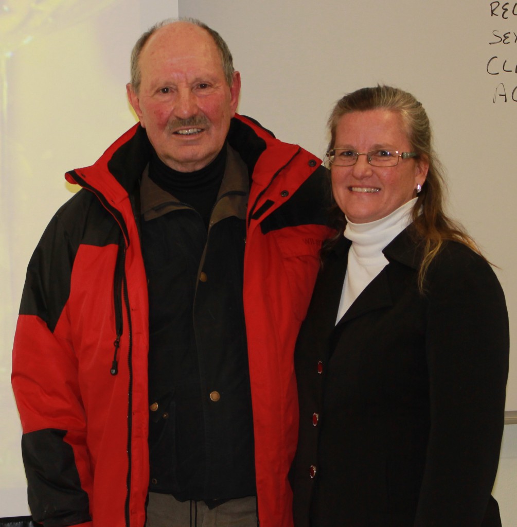 Karl Kaiser, CCOVI professional affiliate and co-founder of Iniskillin wines, with Debbi Inglis, director of CCOVI, after his 2012 Lecture Series talk