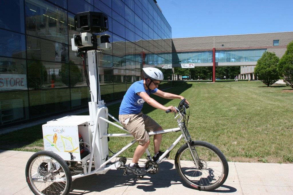 A Google team cruised Brock's campus recently, gathering images to use in Google StreetView.