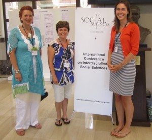 Stephanie Tukonic (right) was encouraged by Prof. Mary-Louise Vanderlee (left) and Prof. Debra Harwood (middle) to apply for an award that granted her the opportunity of a lifetime at the 2012 Conference on Interdisciplinary Social Sciences. 
