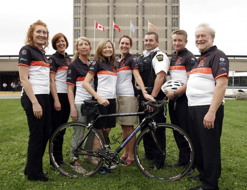 The Brock Cyclones recently participated the Big Move Cancer Ride, raising $4,000 for local cancer care. They are (from left) Ethna Bernat, Marion Hansen, Elna Mayberry, Katerina Gonzalez, Claire Gallop, Karl Thorp, Douglas Kneale and David Siegel. 