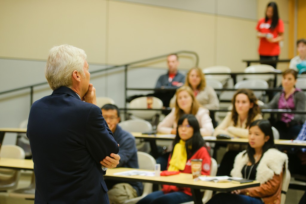 Goodman School of Business faculty member, Barry Wright, leading a "Back to Class" seminar.