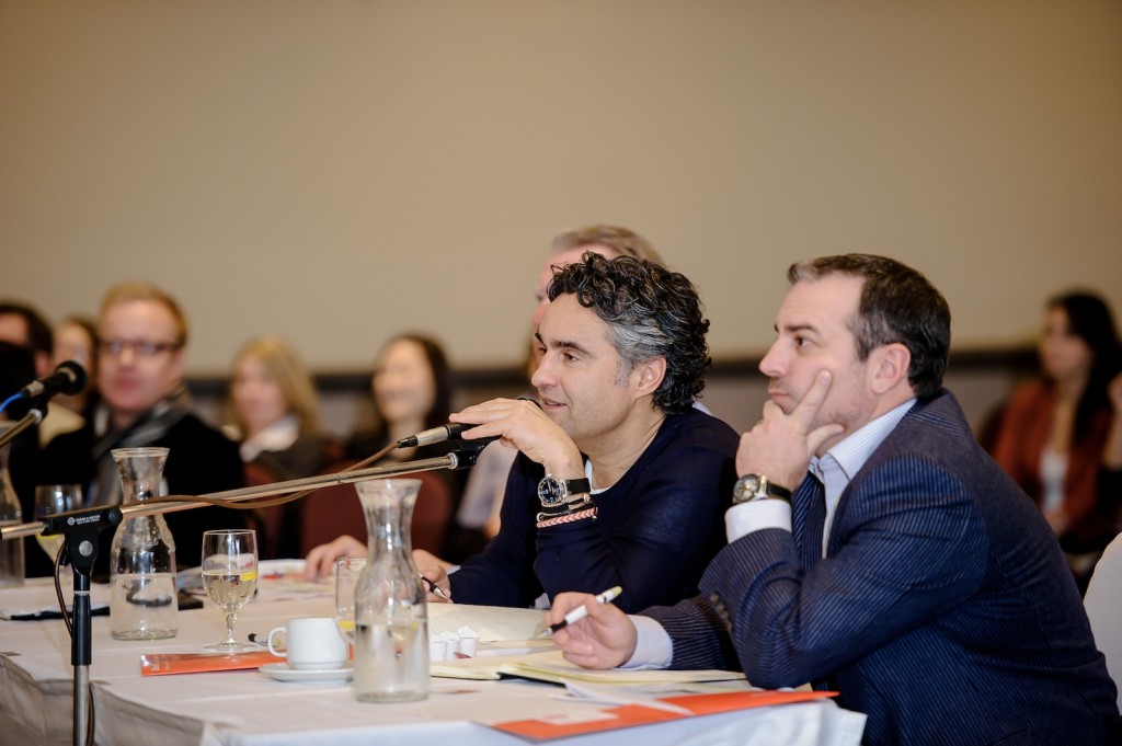 Bruce Croxon (left), star of CBC's Dragon's Den, was a judge at last week's Monster Pitch, an business pitch event hosted by Brock University's Entrepreneurship Club. 
