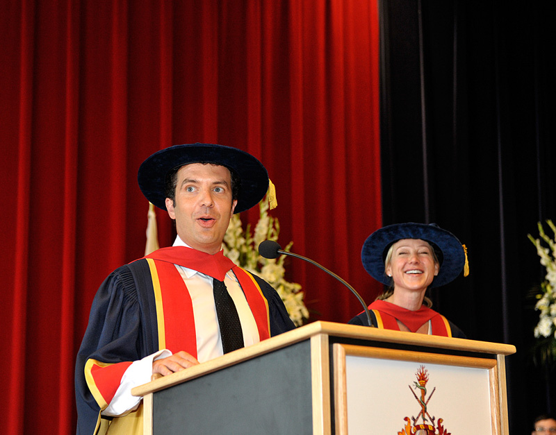 Comedian Rick Mercer and former MP Belinda Stronach received honorary degrees from Brock in 2009.