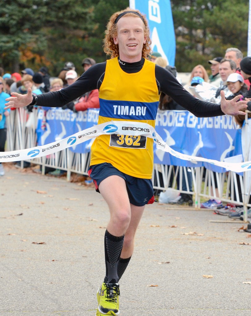 Jesse Gibbs crossed the finish line first at the Hamilton Marathon earlier this month. It was the first marathon the Brock international student has won and only the fourth he has run. 