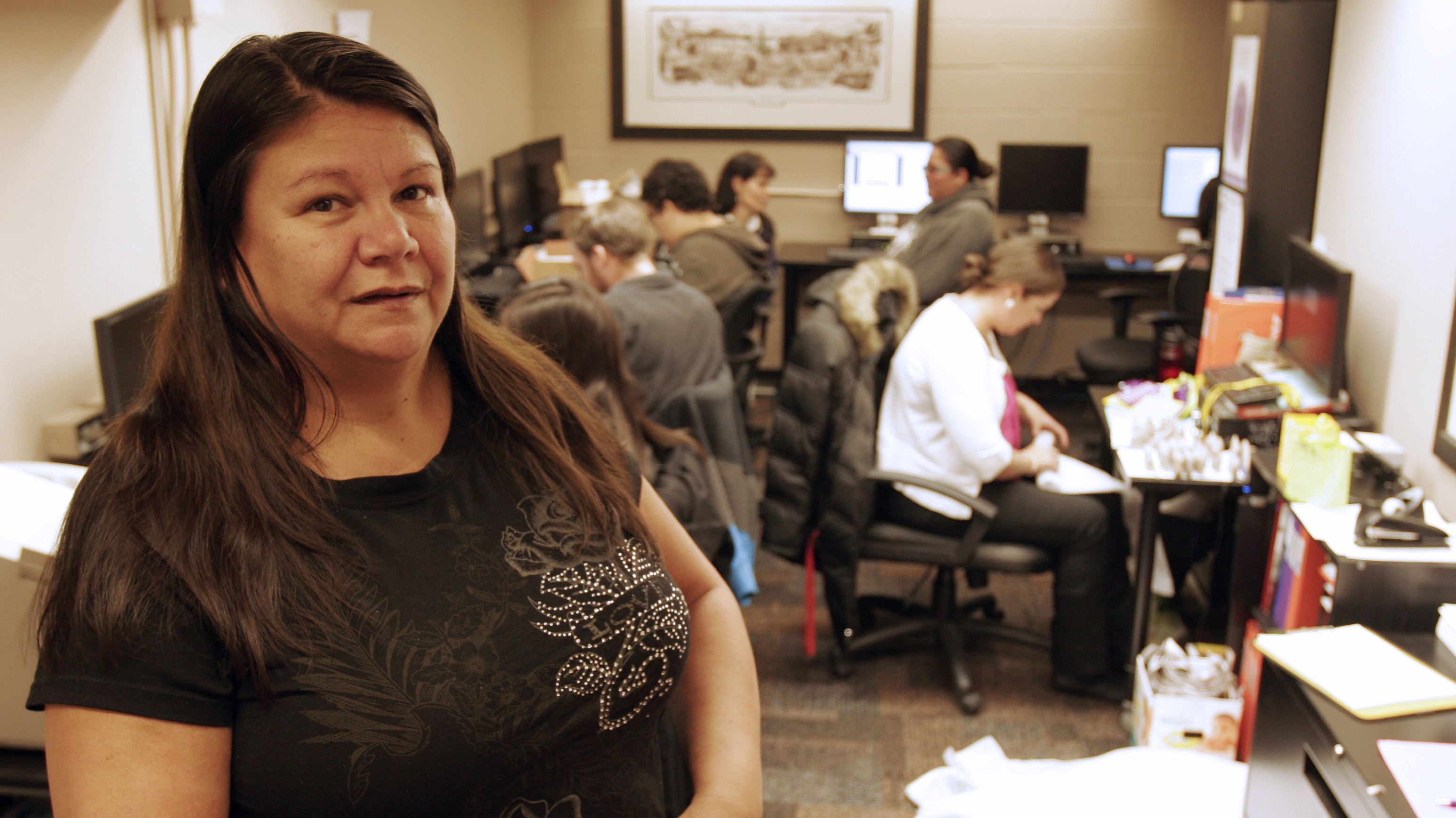 Sandra Wong and volunteer student peers in the Aboriginal Student Services offices at Brock preparing for this week’s Aboriginal Education Council (AEC) Gathering 