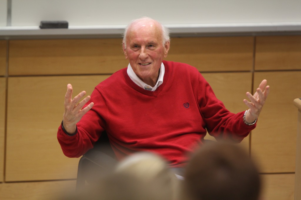 Legendary television producer Ralph Mellanby spoke to a Sport and Media class Thursday.
