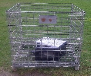 Example of an e-waste collection cage