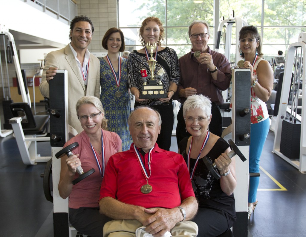 Hot Dang, These Folks are a Smokin' Hot Team won the Fitness Challenge '13 for accumulating the most points for physical activity by Brock faculty and staff between January and June. The team members are (back row from left) Mamdouh Abdelmaksoud, Marion Hansen, Ethna Bernat, Kevin Cavanaugh and Liz Keenan. Front row (from left): Kirsti van Dorsser, Joe Kushner and Charlotte Sheridan. Missing: Curtis Gadula. 