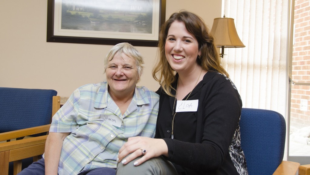 Third year Brock Medical Sciences student Elisa Brown with a resident from the Region’s Centre Street Seniors Residence in downtown St. Catharines.