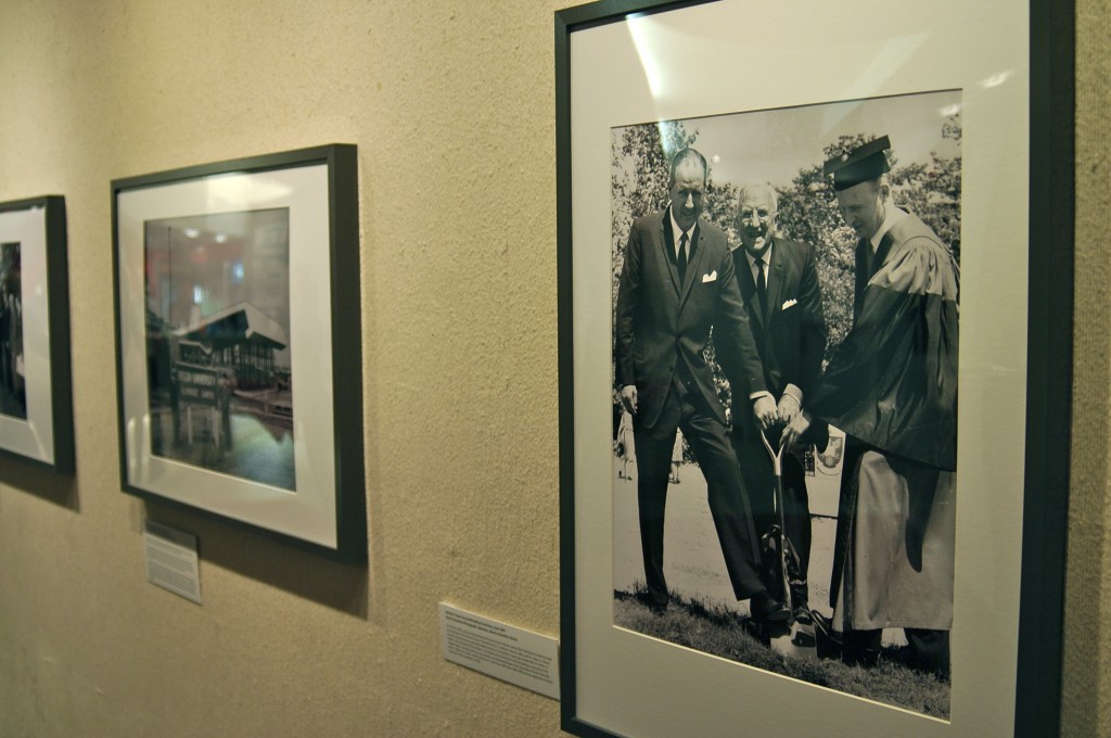 The exhibit includes historic images from the 1960s, when Brock University was founded.