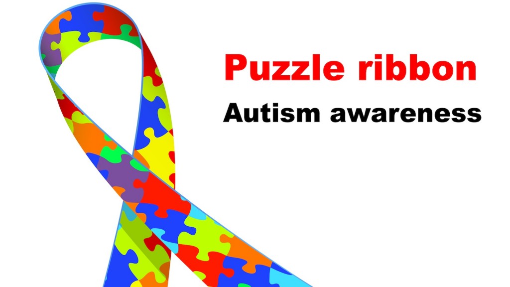 Puzzle ribbon. Autism awareness symbol.