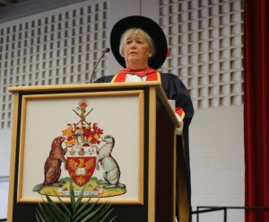 Betty-Lou Souter delivering the Convocation address