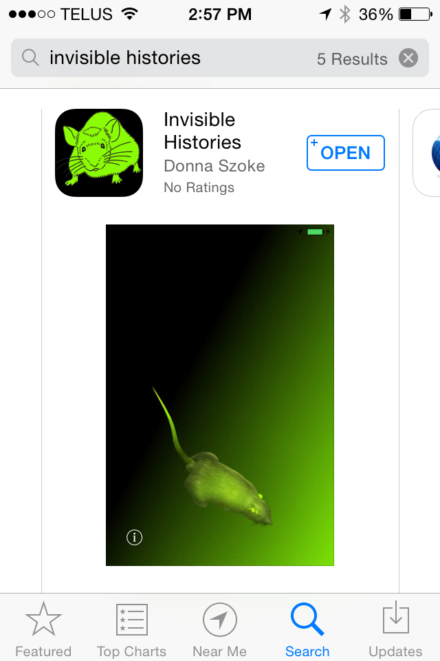 A screen shot of Szoke's app 