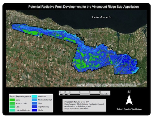 Potential Frost Development for the Vinemount Ridge Sub-Appellation 