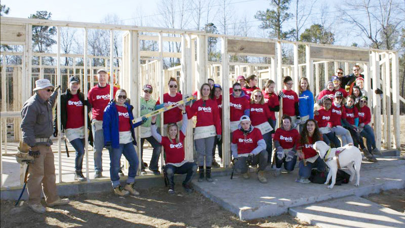A crew of Brock staff and students travelled to South Carolina during reading week to build a house with Habitat for Humanity.
