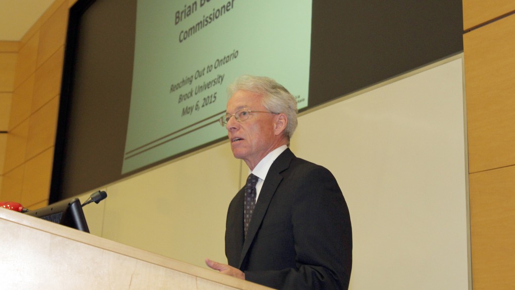 Ontario Information and Privacy Commissioner Brian Beamish speaking at Brock University.