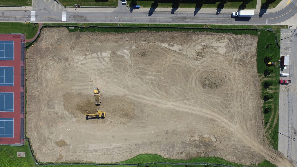 Construction is on schedule for Brock University's new artificial turf field.