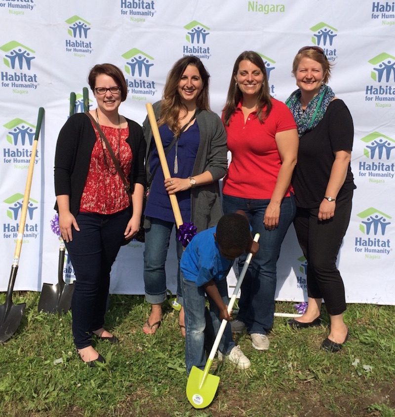 Amber Scholtens, Christina Bosilo, Sandy Howe, Kristen Smith and Ernestson Jean Charles (age  5) his family will move into half of the duplex in October.