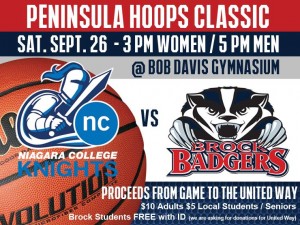 The Brock Badgers Basketball teams will take on the Niagara College Knights in the annual charity Peninsula Hoops Classic this weekend.