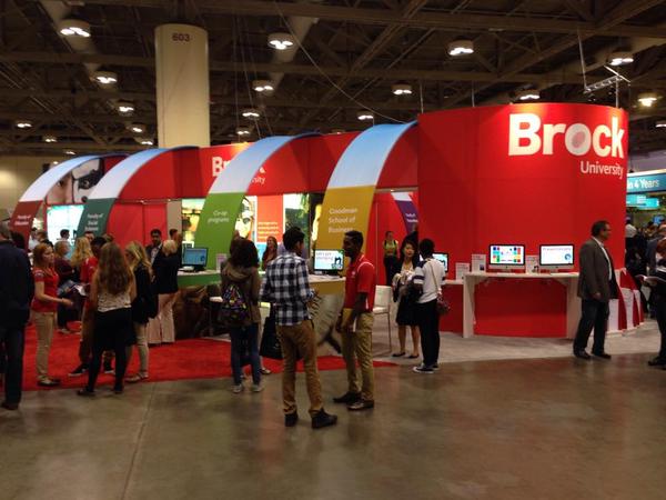 Brock's booth at the Ontario Universities' Fair in Toronto. Twitter photo.