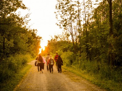 Young adults hiking the Bruce Trail
