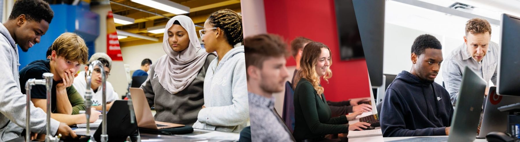 University of students and interior of Brock University