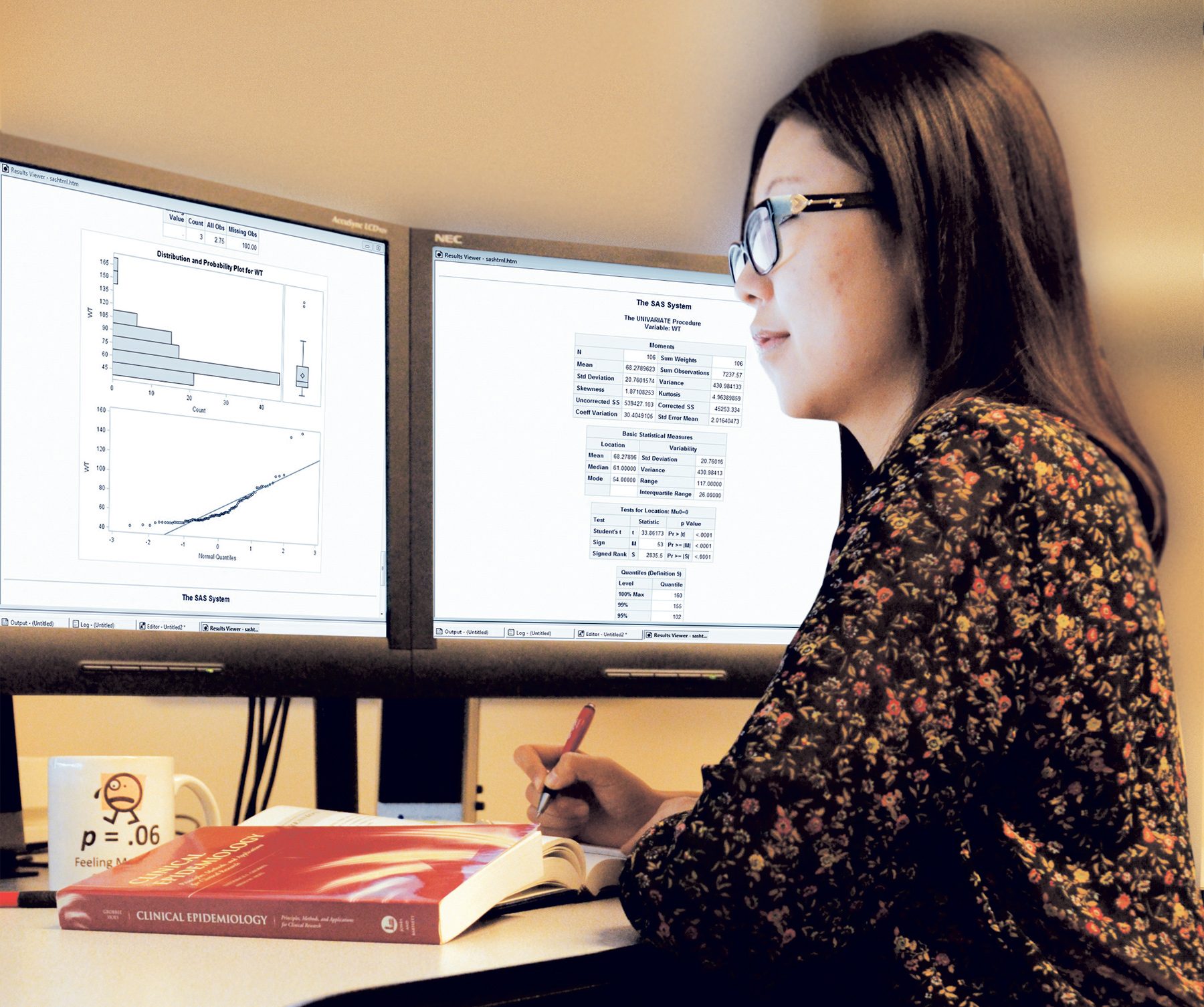 student at computer