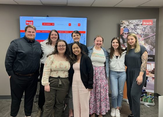 Group of students at research event