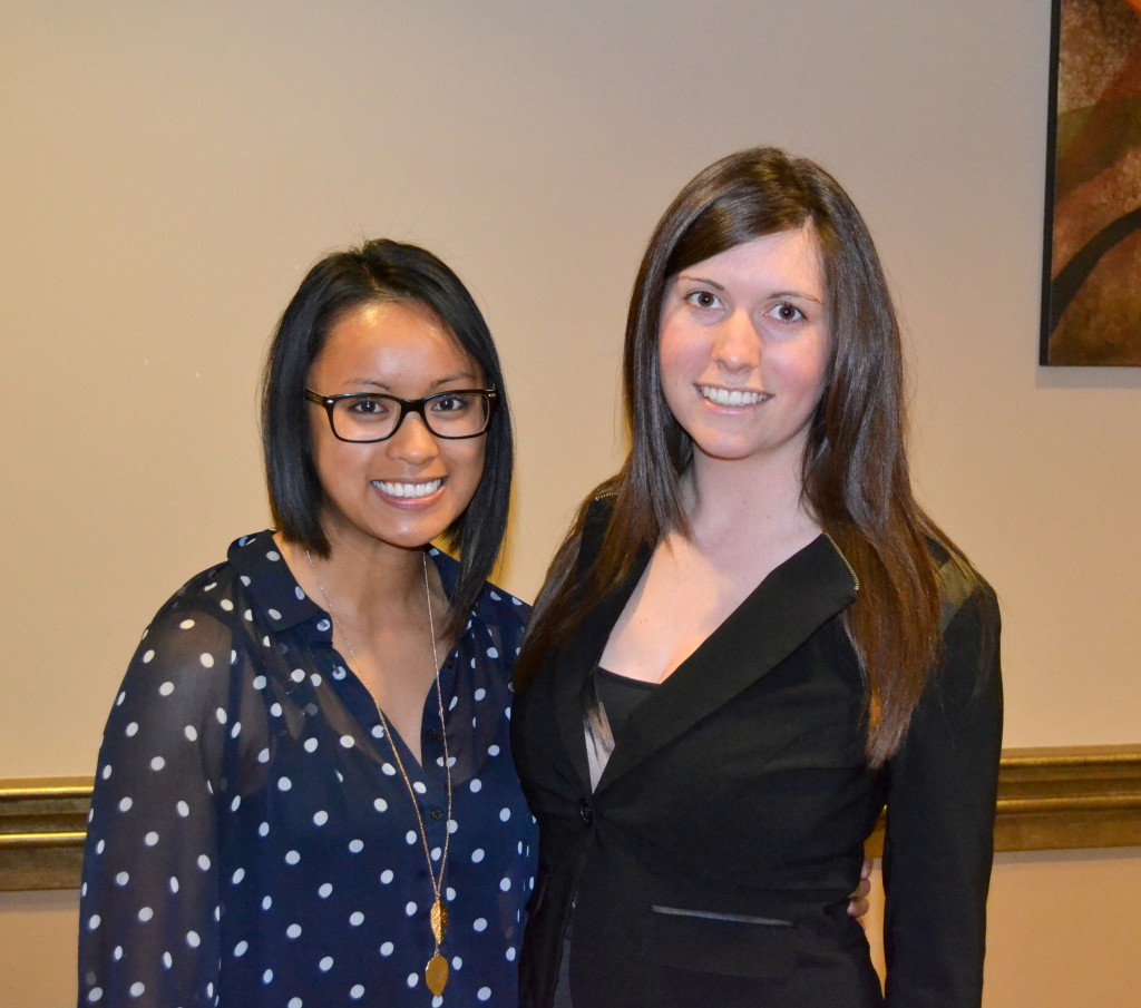 Catelyn Talaue and Goodman School of Business student Melissa Trapani