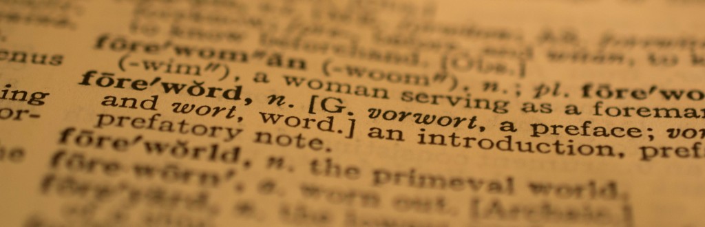 Picture of Foreword in dictionary