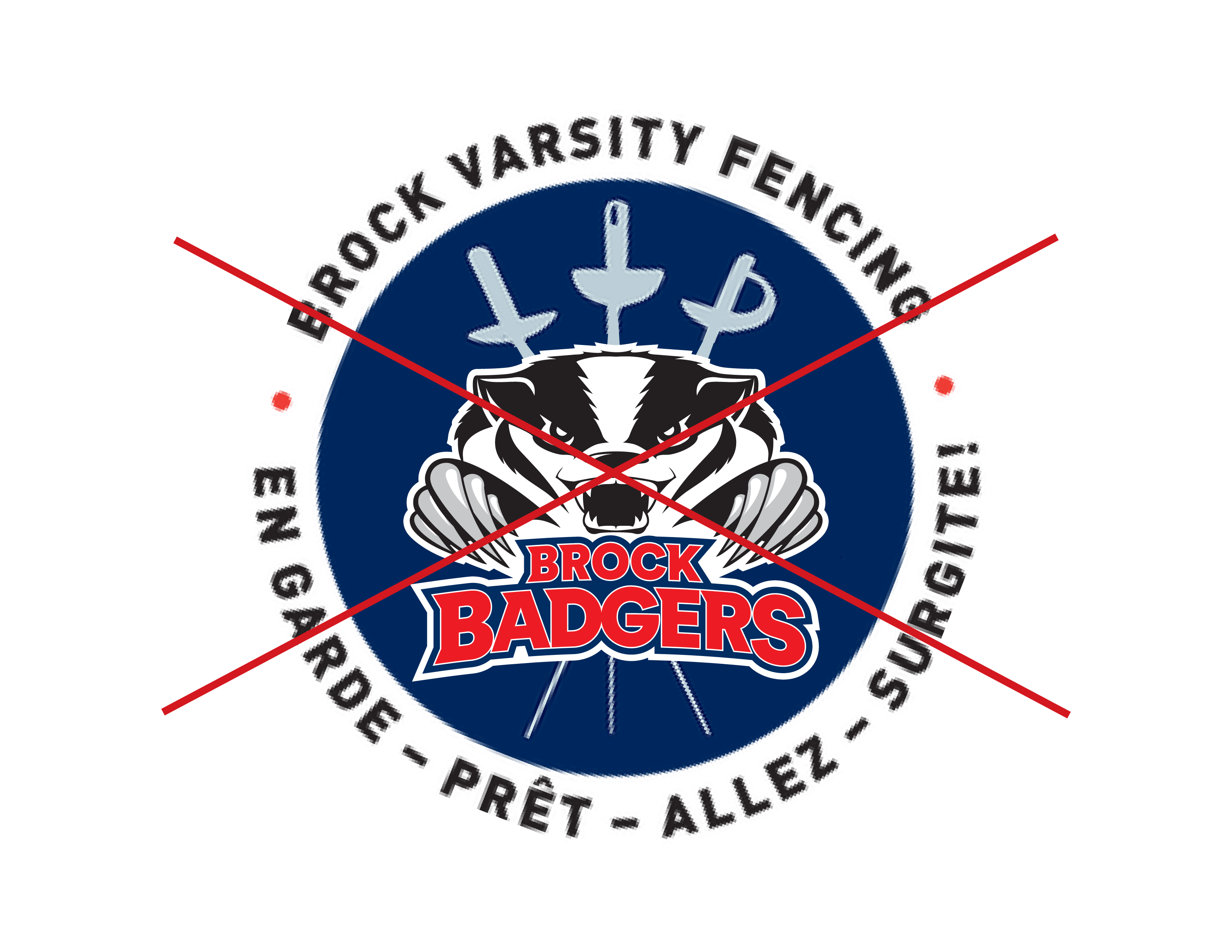 Brock badgers logo misuse example - adding logo elements.