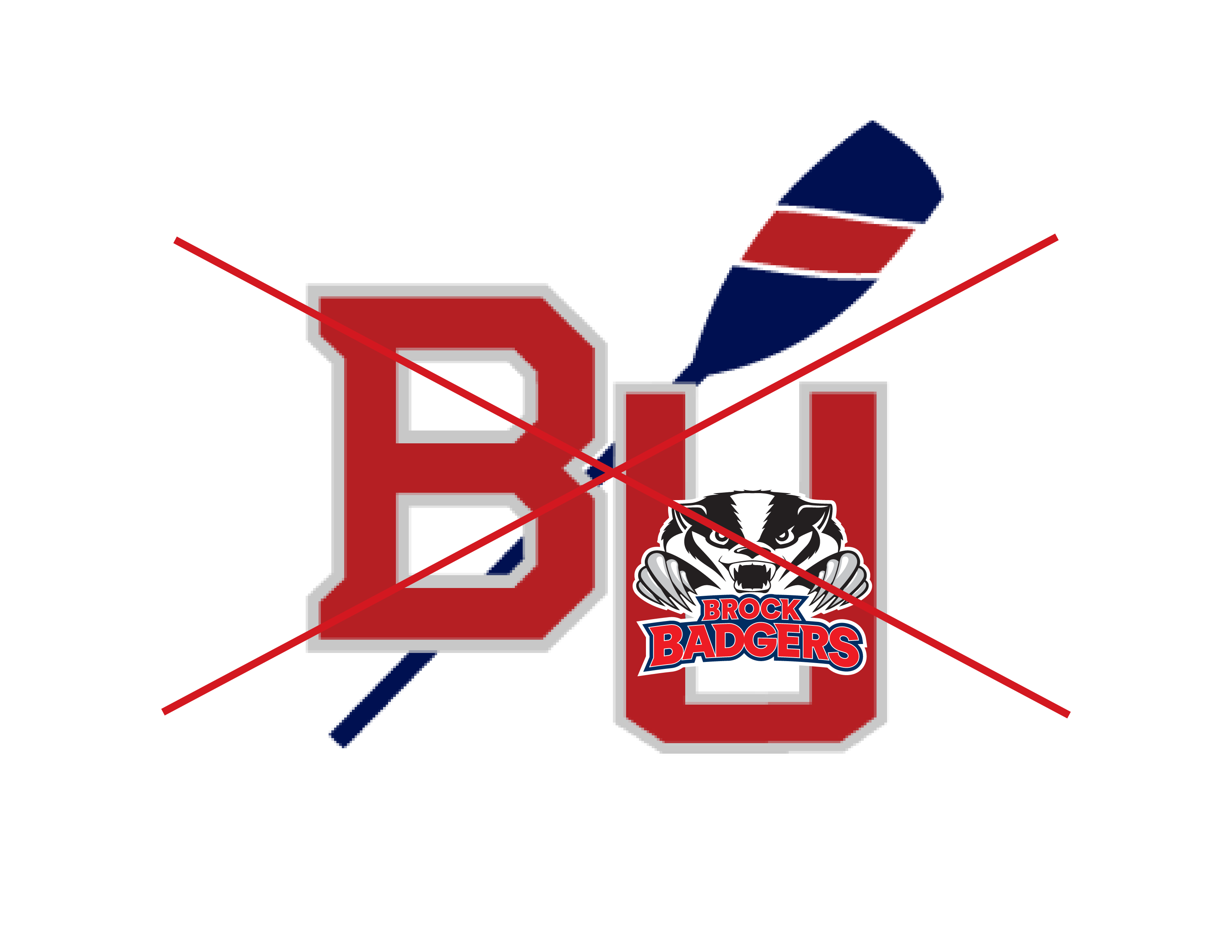 Brock badgers logo misuse example - adding logo elements.