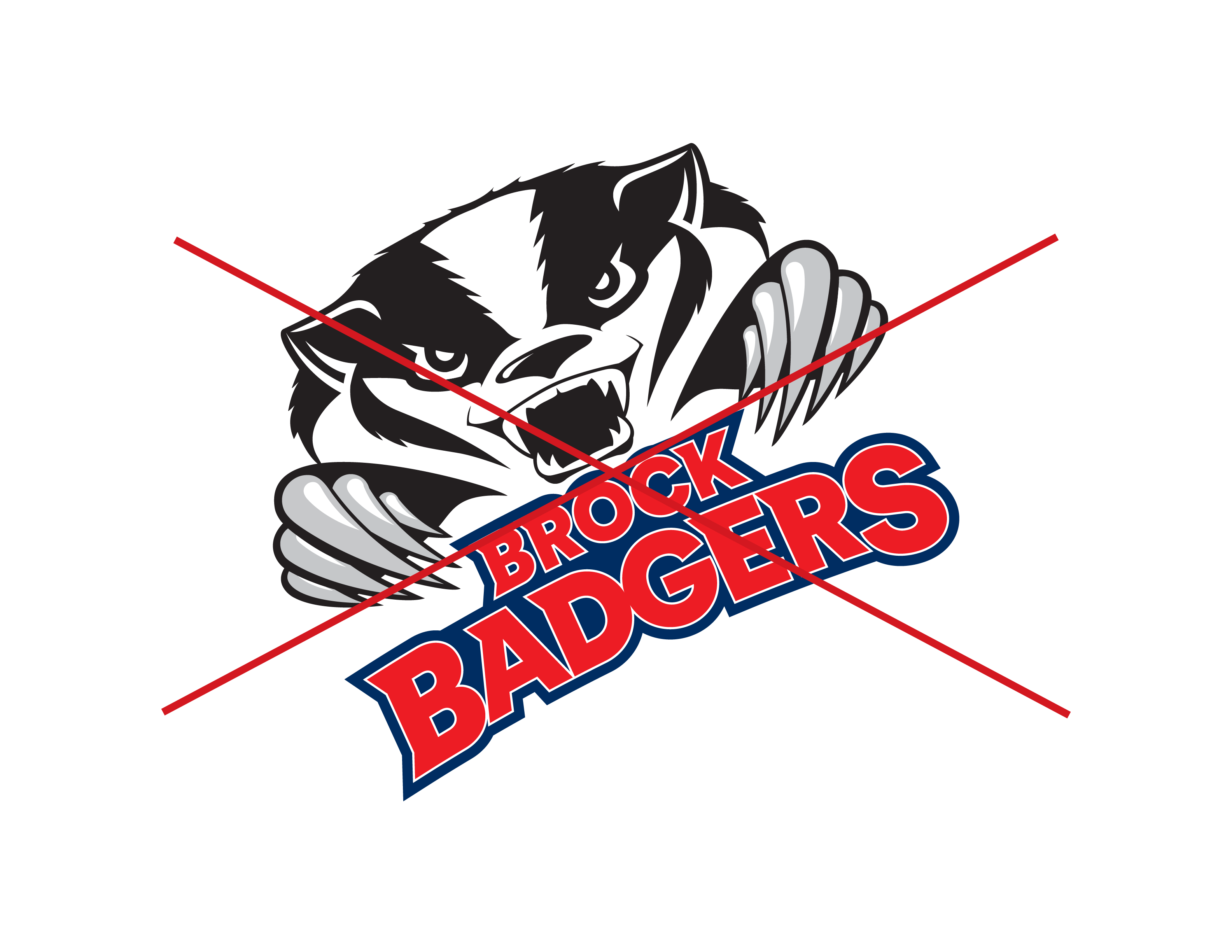 Brock badgers logo misuse example - rotated.